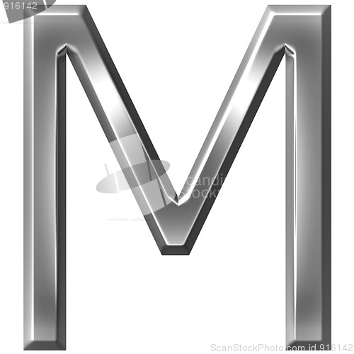 Image of 3D Silver Letter M
