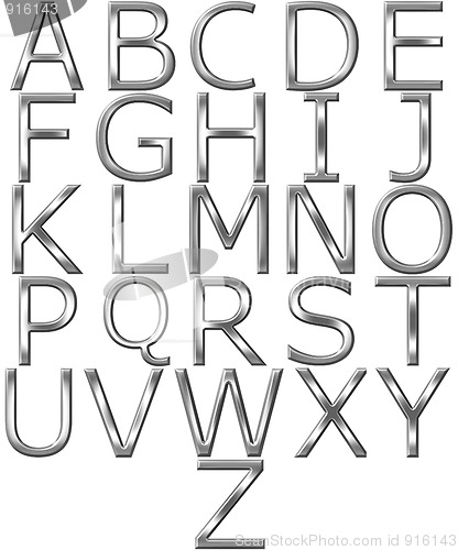 Image of 3D Silver Alphabet