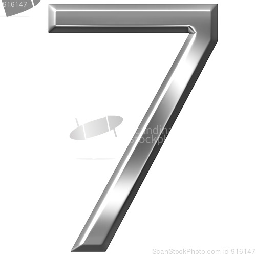 Image of 3D Silver Number 7