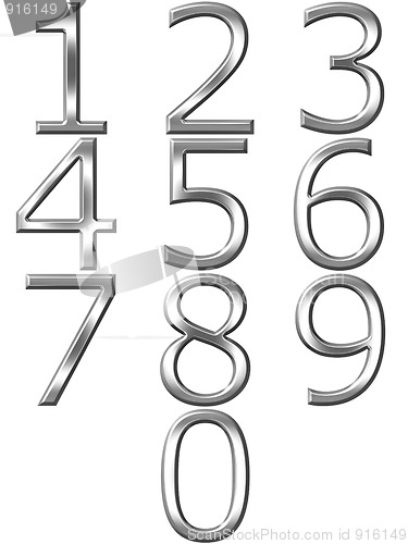 Image of 3D Silver Numbers 