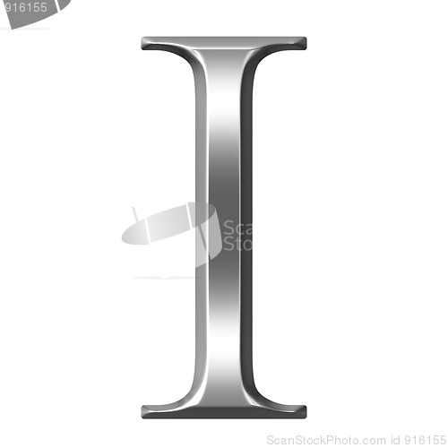 Image of 3D Silver Greek Letter Iota