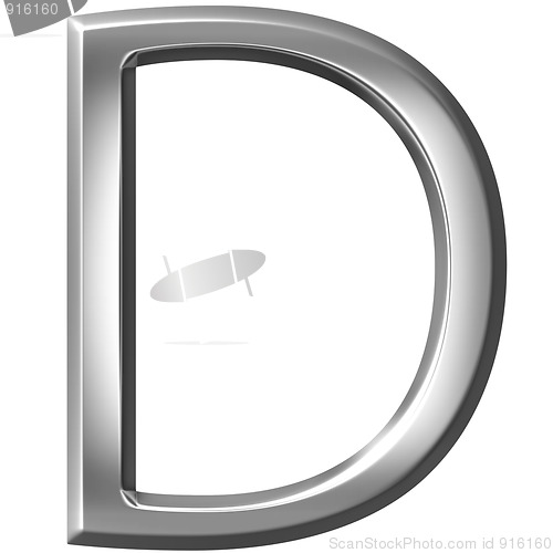 Image of 3D Silver Letter D