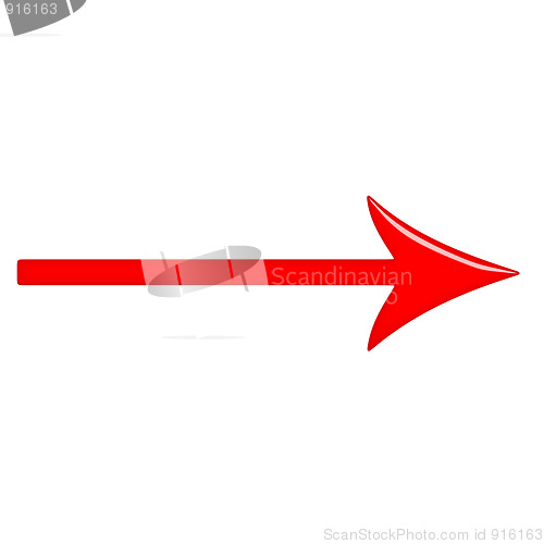 Image of 3D Glossy Red Arrow 