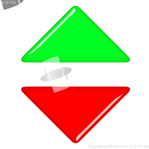 Image of 3d up and down arrows
