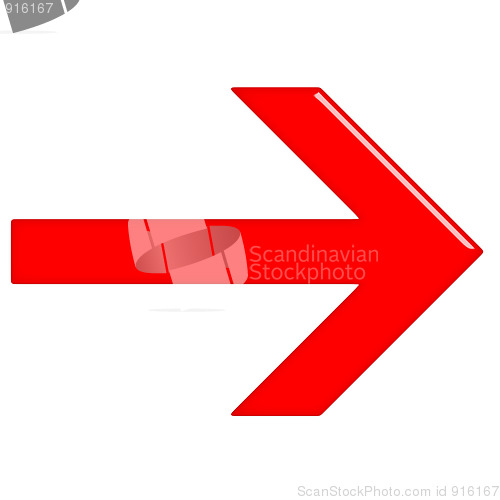 Image of 3D Glossy Red Arrow 