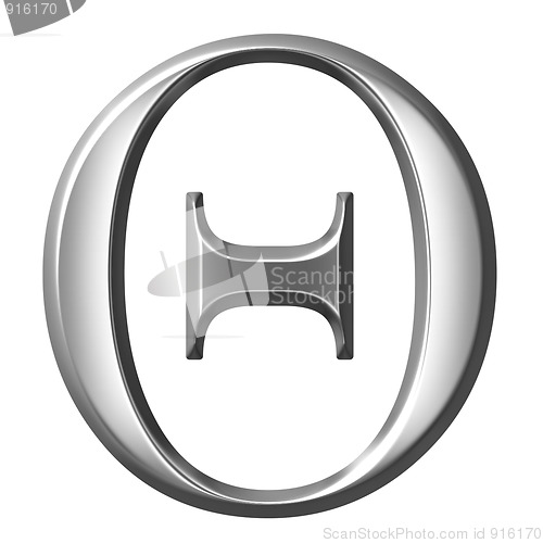 Image of 3D Silver Greek Letter Theta