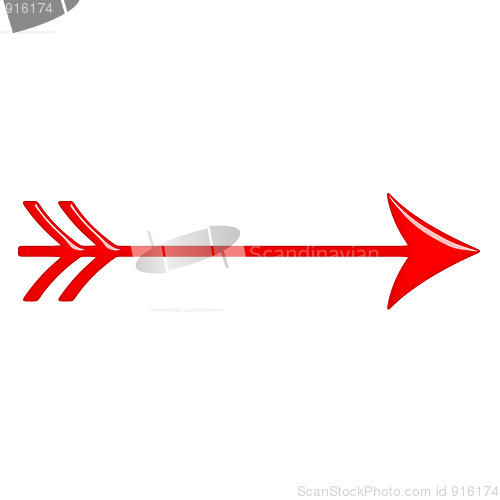 Image of 3D Glossy Red Arrow 