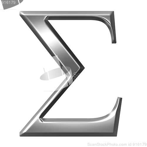 Image of 3D Silver Greek Letter Sigma