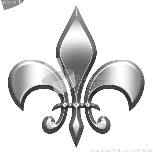 Image of 3D Silver Fleur de Lis