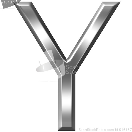 Image of 3D Silver Letter Y