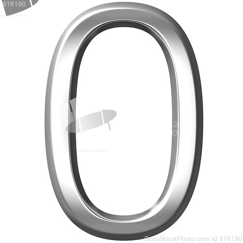 Image of 3D Silver Number 0