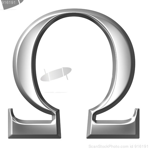 Image of 3D Silver Greek Letter Omega