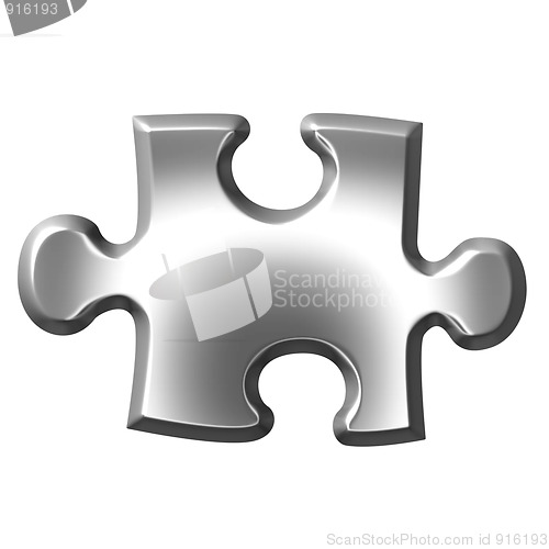 Image of 3D Silver Puzzle Piece