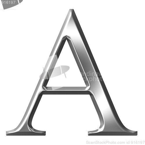 Image of 3D Silver Greek Letter Alpha