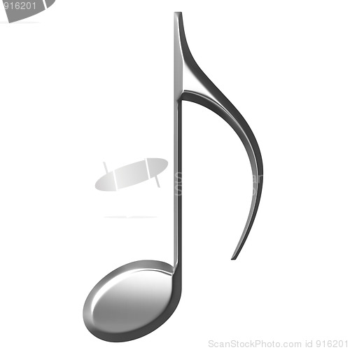 Image of 3D Silver Eighth Note