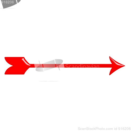 Image of 3D Glossy Red Arrow