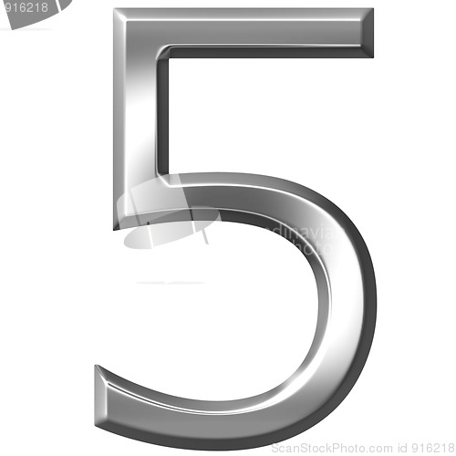 Image of 3D Silver Number 5