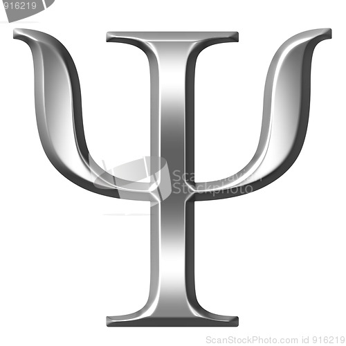 Image of 3D Silver Greek Letter Psi