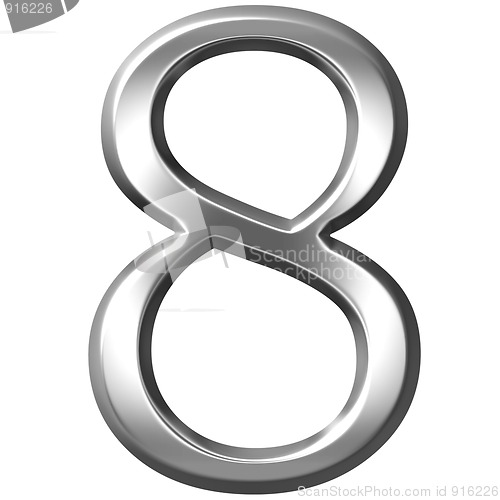 Image of 3D Silver Number 8