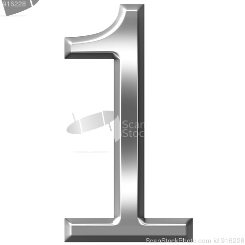 Image of 3D Silver Number 1