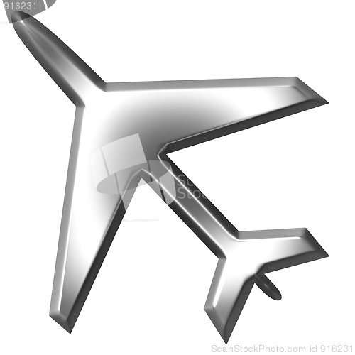 Image of 3D Silver Airplane