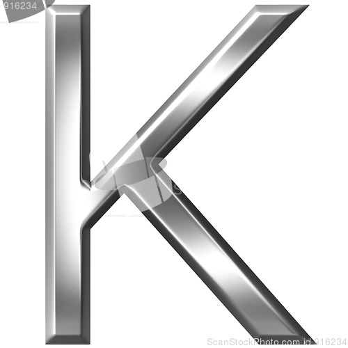 Image of 3D Silver Letter K