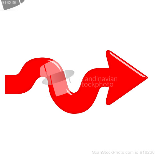 Image of 3D Glossy Red Arrow 