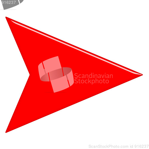 Image of 3D Glossy Red Arrow 