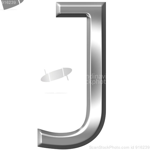 Image of 3D Silver Letter J