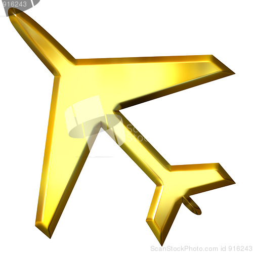Image of 3D Golden Airplane