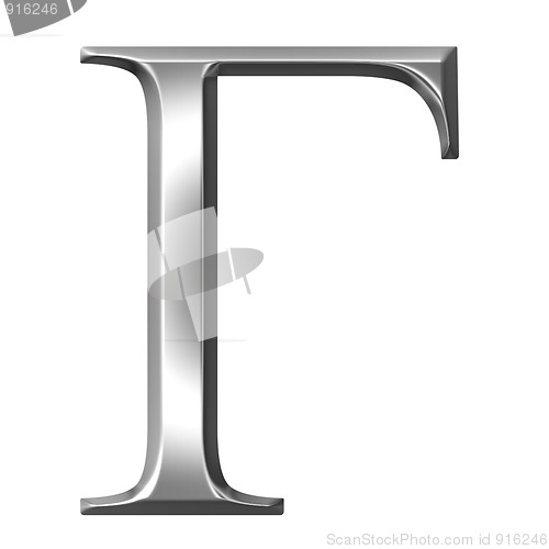 Image of 3D Silver Greek Letter Gamma