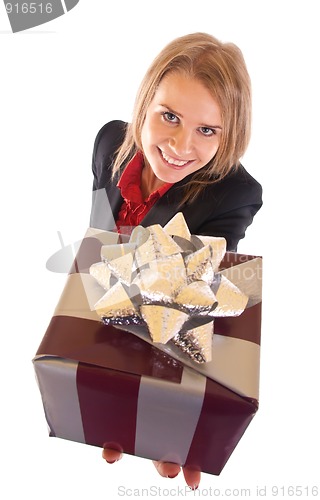 Image of woman with gift box