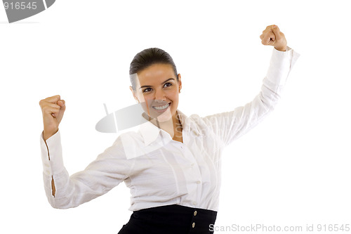 Image of  woman celebrate her success