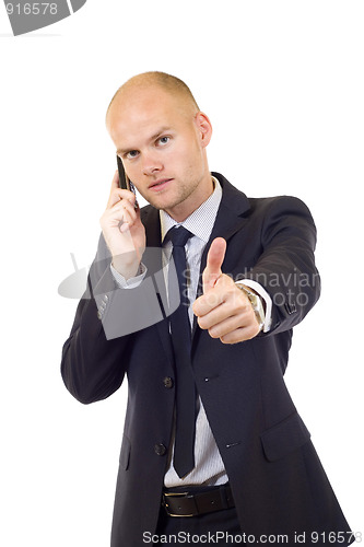 Image of Man Being Positive on phone