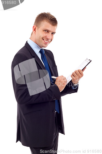 Image of business man writing