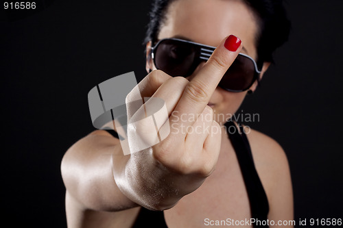 Image of  flipping off the camera 