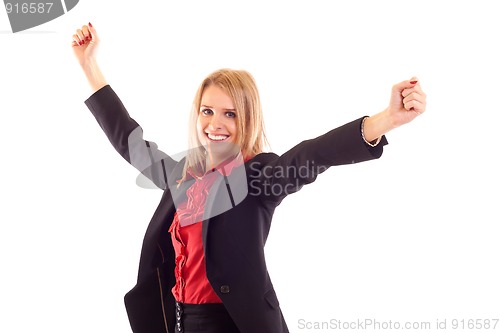 Image of Pretty joyous business woman