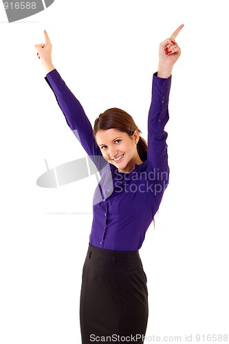 Image of business woman winning