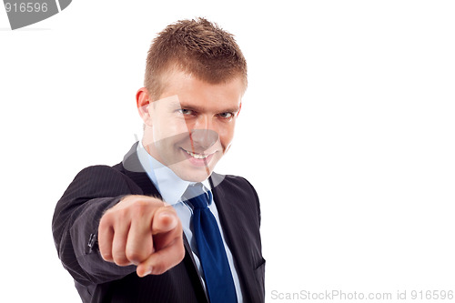 Image of business man pointing