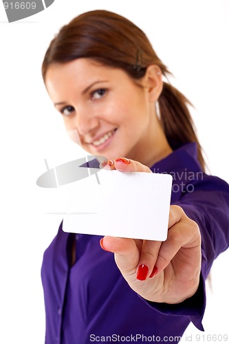 Image of  showing her business card