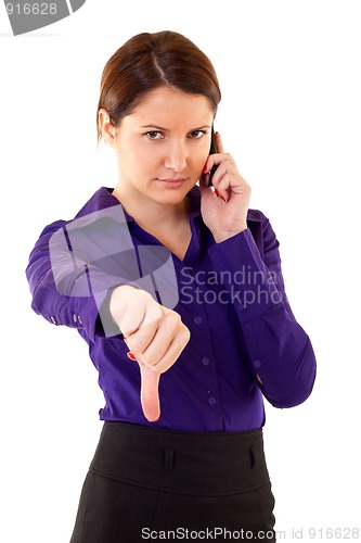 Image of woman with thumb down