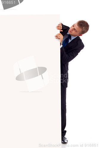 Image of business man with board