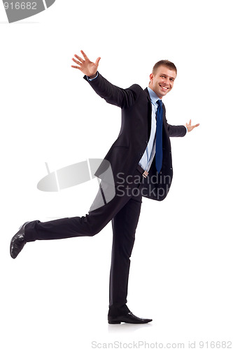 Image of business man flying