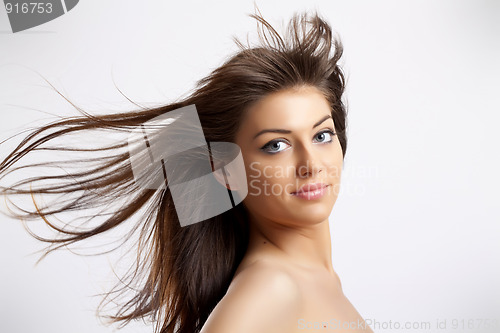 Image of woman with blown hair 