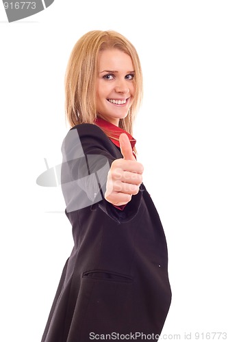 Image of woman giving thumbs up