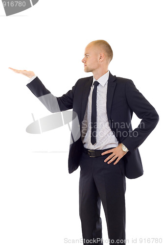 Image of  man showing something