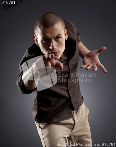 Image of fashion man pointing