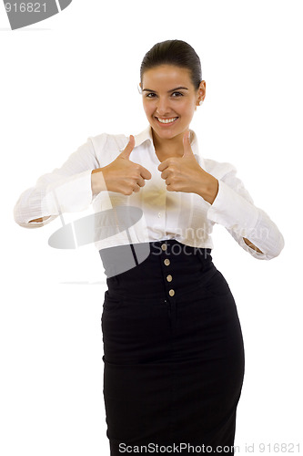 Image of woman With Thumbs Up 
