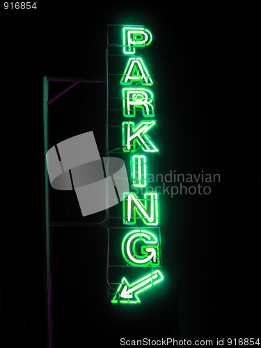 Image of Parking sign neon light