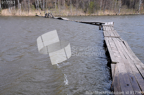 Image of Wooden Walkway Across the River